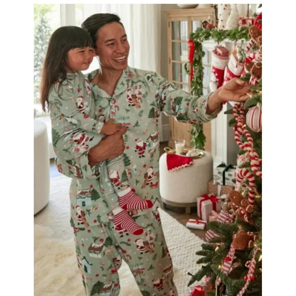 POTTERY BARN KIDS‎ Candy Cane Village Flannel Pajama Set Kids Size 6 NEW Holiday